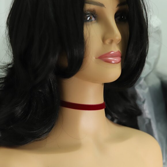 Velvet Choker Red Swiss velvet Adjustable Necklace red Chokers (#51) - Picture 5 of 12